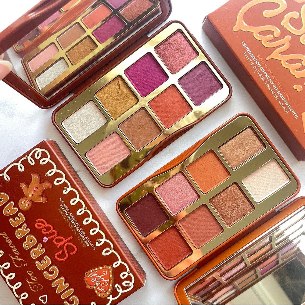 RARE! Too Faced Gingerbread Spice and Salted Caramel Eyeshadow Palettes